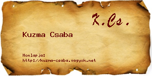 Kuzma Csaba névjegykártya