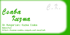 csaba kuzma business card
